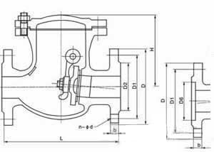 旋启式止回阀H44W结构图
