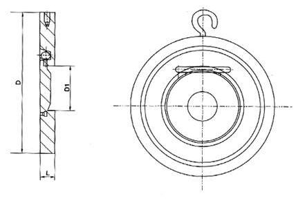 对夹圆片止回阀H74H结构图